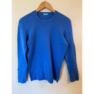 J. McLaughlin Cobalt Blue Sweater with button sleeves size Medium